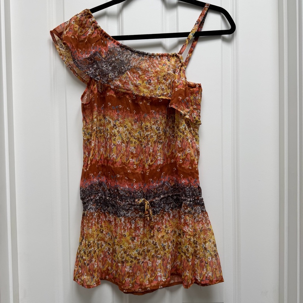 AMERICAN RAG SLEEVELESS KEY WEST TUNIC TOP AUBURN MULTI SMALL NWT